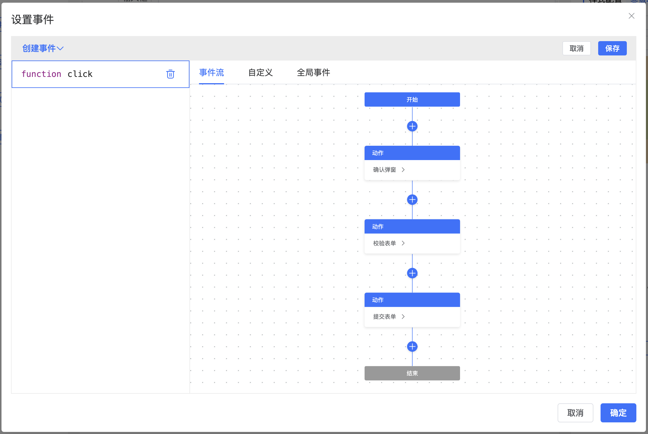 确认后提交动作链